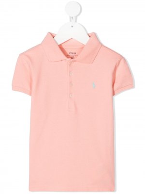 Рубашка поло с короткими рукавами и вышитым логотипом Ralph Lauren Kids. Цвет: розовый