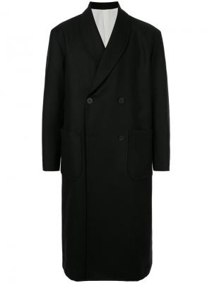 Двубортное пальто 08Sircus. Цвет: черный