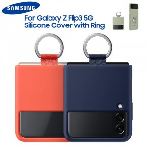 Оригинальный силиконовый чехол для Galaxy Z Flip3 с кольцом Flip 3, чехол, полный защитный телефона Samsung