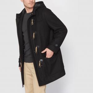 Короткое пальто из шерстяного драпа CASTALUNA FOR MEN. Цвет: черный