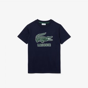 Футболки Детская футболка с винтажным логотипом Lacoste. Цвет: синий