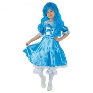 Детский карнавальный костюм Мальвина, р-р 30, рост 110-116 см, цвет ярко-голубой 1893423 . Страна Карнавалия