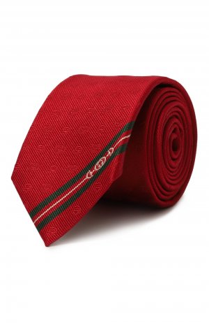 Шелковый галстук Gucci. Цвет: красный