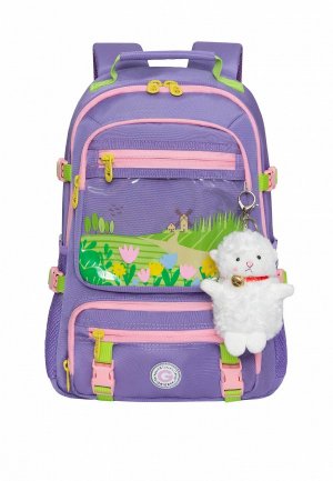 Рюкзак и брелок Grizzly. Цвет: фиолетовый