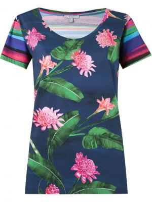 Shortsleeved floral blouse Isolda. Цвет: синий