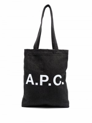 Сумка-тоут с логотипом A.P.C.. Цвет: черный