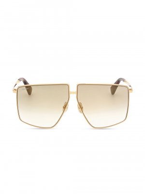 Солнцезащитные очки с геометрическим рисунком 64 мм , золотой Max Mara