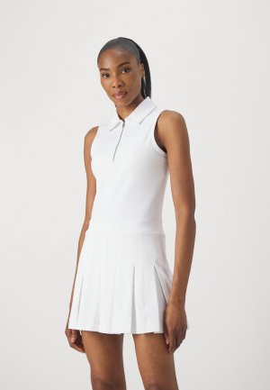 Спортивное платье HALF ZIP PLEATED DRESS , цвет white DKNY