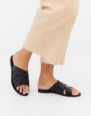 Кожаные сандалии -Черный Sol Sana