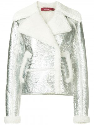 Байкерская куртка с металлическим отблеском Sies Marjan. Цвет: золотистый