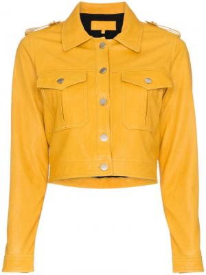 Укороченная куртка с длинными рукавами Skiim. Цвет: желтый