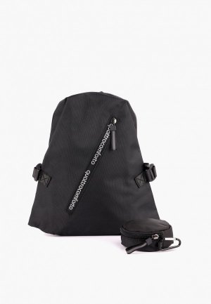 Рюкзак и кошелек Quattrocomforto. Цвет: черный