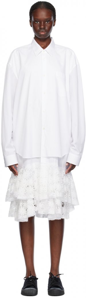Белое кружевное платье-миди Comme Des Garcons Garçons