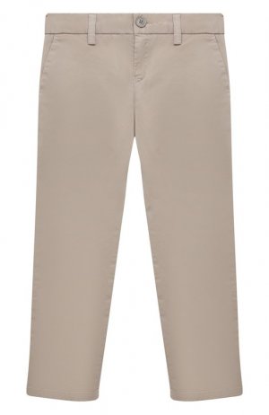Хлопковые брюки Emporio Armani. Цвет: бежевый