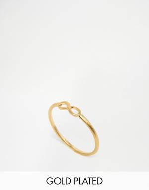 Позолоченное кольцо Infinity Love Dogeared. Цвет: золотой