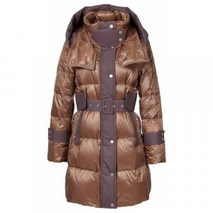 Куртка , средней длины, капюшон, размер m, коричневый Elegance. Цвет: коричневый