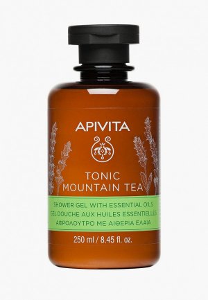 Гель для душа Apivita Горный чай с эфирными маслами, 250 мл. Цвет: коричневый