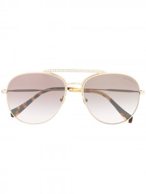 Солнцезащитные очки-авиаторы Miu Eyewear. Цвет: золотистый