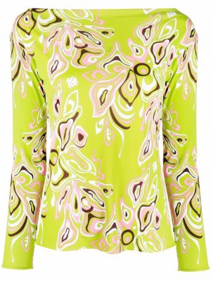 Блузка с принтом Emilio Pucci. Цвет: зеленый