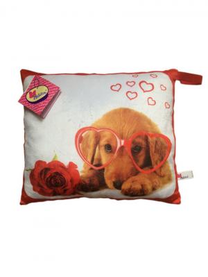Мягкая игрушка-подушка Влюбленная собачка Malvina. Цвет: красный, белый