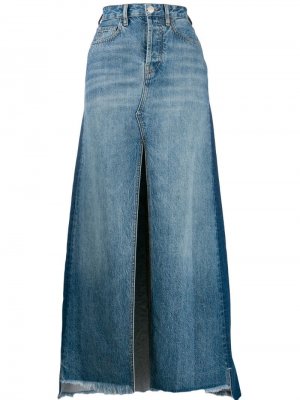 Длинная джинсовая юбка с эффектом потертости Marcelo Burlon County Of Milan