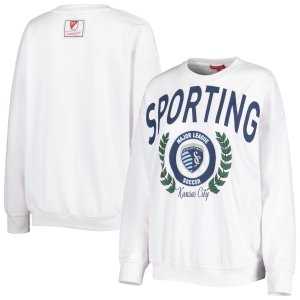 Женский белый пуловер с логотипом Mitchell & Ness Sporting Kansas City Logo 2.0 Unbranded