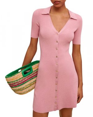 Трикотажное мини-платье-поло Roliane , цвет Pink Maje