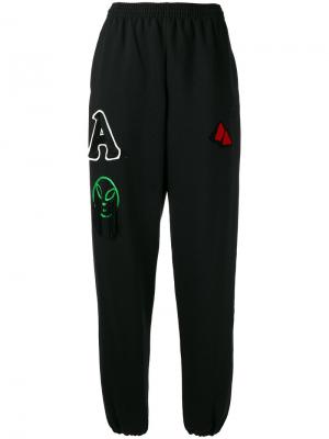 Спортивные брюки со вставками Aries. Цвет: чёрный