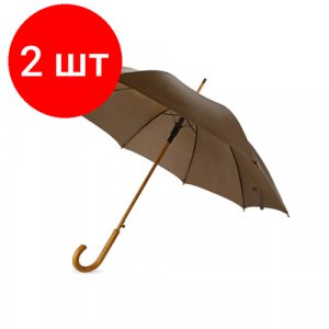 Зонт-трость , коричневый Oasis. Цвет: коричневый