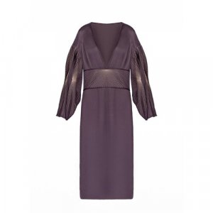 Платье , вечернее, прилегающее, размер 42, фиолетовый Pollini. Цвет: бежевый