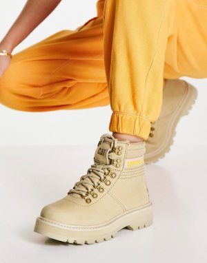 Бежевые кожаные ботинки на шнуровке CAT Vanquish 2.0-Нейтральный цвет Footwear