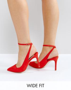 Красные туфли на каблуке для широкой стопы Faith Canyon Wide Fit. Цвет: красный