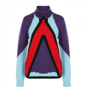 Вязаный кашемировый пуловер с воротником-стойкой Bottega Veneta. Цвет: разноцветный