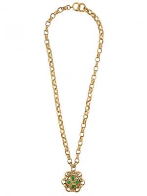 Длинное ожерелье с подвеской Chanel Vintage. Цвет: металлический