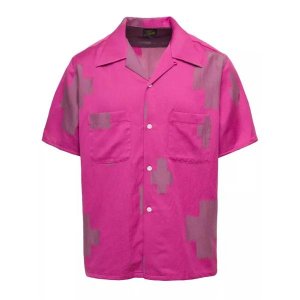Футболка bowling shirt with all-over cactus print in fuchsi , розовый Needles