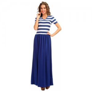 Длинное летнее платье Морячка (6500, синий, размер: 42) Mondigo. Цвет: синий