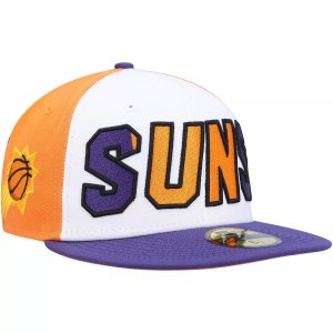 Мужская облегающая шляпа New Era белого/фиолетового цвета Phoenix Suns Back Half 9FIFTY