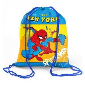 Мешок для обуви 420*350, spider-man человек-паук MARVEL. Цвет: желтый, голубой