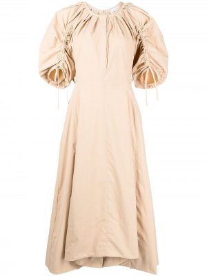 Платье миди с объемными рукавами 3.1 Phillip Lim. Цвет: бежевый