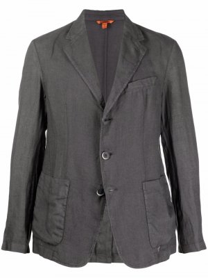 Single-breasted linen jacket Barena. Цвет: серый
