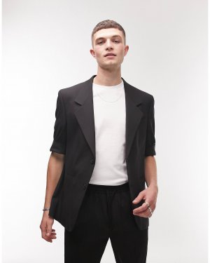 Черный пиджак с короткими рукавами Topman