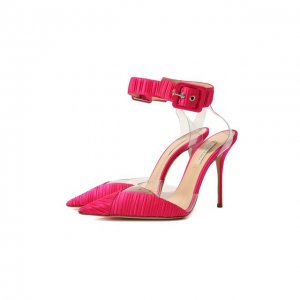 Комбинированные туфли Casadei. Цвет: розовый