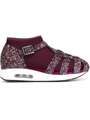 Кроссовки с блестящими ремешками в стиле сандалий Susana Traça. Цвет: розовый и фиолетовый