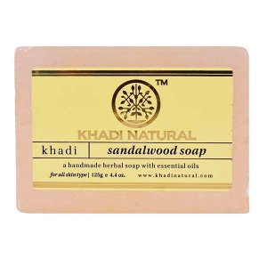 Натуральное мыло ручной работы с Сандалом: для комплексного ухода за кожей (125 г), Sandalwood Soap Hand made, Khadi Natural