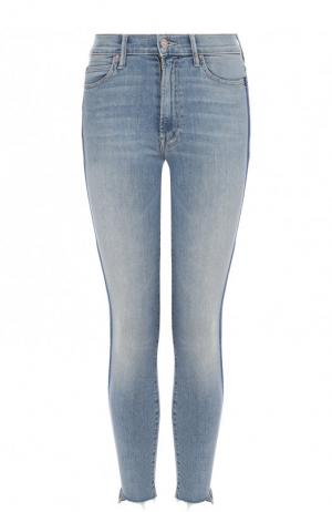 Укороченные джинсы-скинни с потертостями Mother Of Pearl. Цвет: голубой