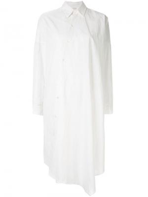 Асимметричное платье-рубашка Forme D'expression. Цвет: белый