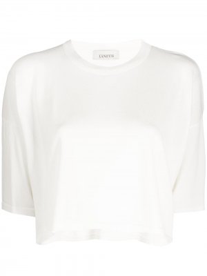 Укороченная футболка Laneus. Цвет: белый