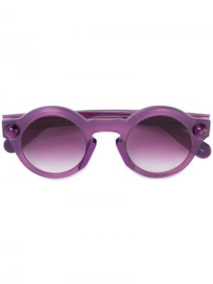 Солнцезащитные очки в круглой оправе Christopher Kane Eyewear. Цвет: розовый