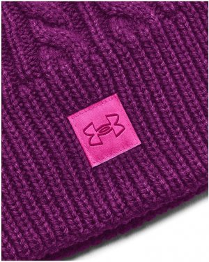 Шапка Halftime Cable Knit Beanie, цвет Mystic Magenta/Rebel Pink/Mystic Magenta Under Armour