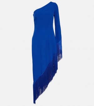 Платье миди на одно плечо aventador с бахромой, синий Taller Marmo